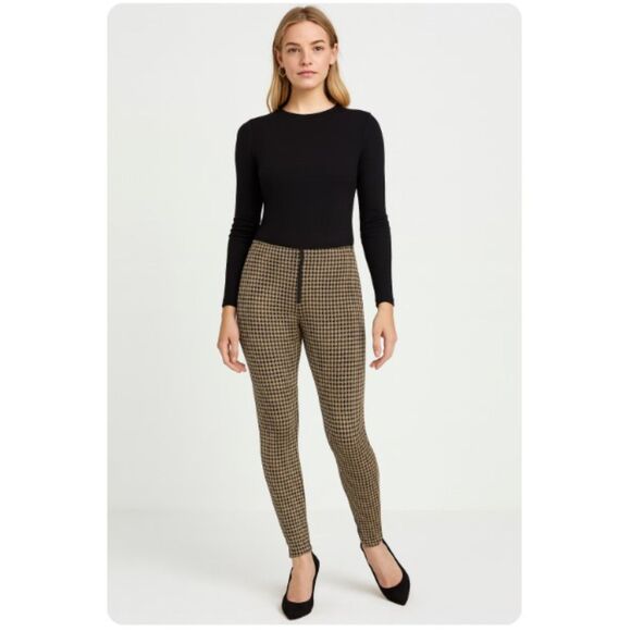 Velvet Heart Houndstooth Leggings NWT Skinny Pants Front Zip Retail $89 Sz XS - Picture 1 of 7